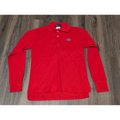 Vintage Kids IZOD Lacoste Gator Logo Red Long Sleeve Polo Shirt Kids Size 16 - Image 1 of 4