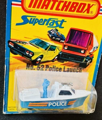 Matchbox Series No.52 1976 Hecho en Inglaterra Lesney Policía Lanzamiento Barco Salvavidas Foto 1 de 4