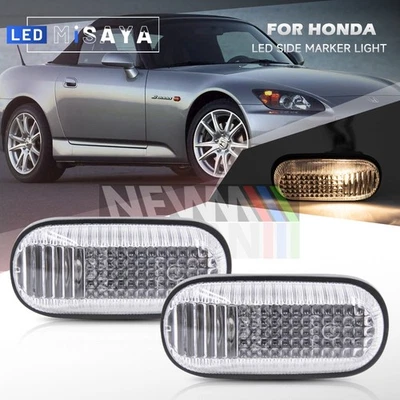 2x Luz de señal de giro marcador lateral transparente para guardabarros para Honda S2000 S2k AP1 AP2 00-09 Foto 1 de 4