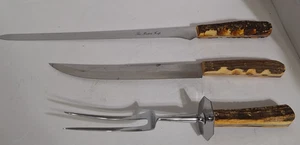 Vintage Case XX Stainless Carver Stag Handle Carving Set Of 3 - Picture 1 of 15