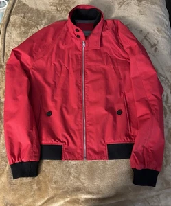 Calvin Klein Europe XL Zip Water Resistant Nylon Bomber Jacket Red & Black *Flaw - Picture 1 of 19