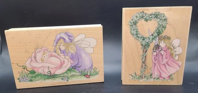 Lot of 2 Stamps Happen #80098 IVY & #80102 SWEET PEA Vintage Mounted Stamps Foto 1 de 4