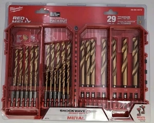 Milwaukee Shockeave Impact Duty RED HELIX 29 Piece Drill Bit Set 48-89-4672 - Picture 1 of 5