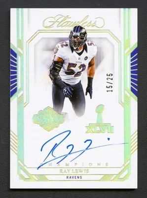 RAY LEWIS 2023 FLAWLESS SUPER BOWL CHAMPIONS RAVENS LEGEND AUTO AUTOGRAPH /25 - Image 1 of 2