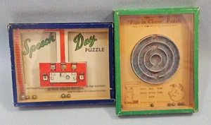 PIGS IN CLOVER - SPEECH DAY 1950s Dexterity Puzzles R Journet Original Vintage - Picture 1 of 11