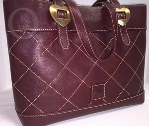 *Dooney & Bourke*Crimson*Quilted Florentine Leather*Shopper 17046H S229 - Picture 1 of 12