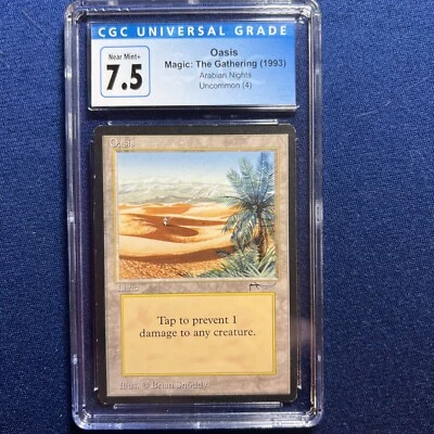 MTG Arabian Nights Oasis U4 L CGC 7.5 Near Mint+ 1993  English - Image 1 of 2