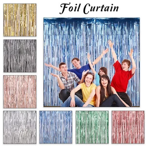 Aluminio Flecos Espumillón Brillo Cortina Decoración Fiesta Navidad Foto Props - Imagen 1 de 46