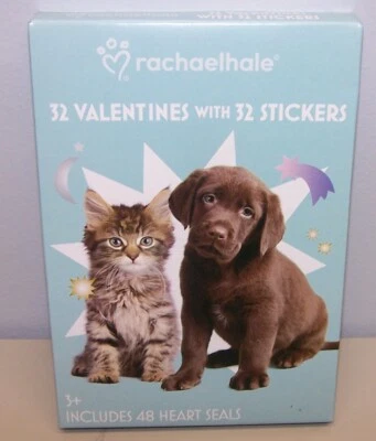 Valentines Day Exchange Cards (Box of 32) with Stickers Rachael Hale - Image 1 of 4