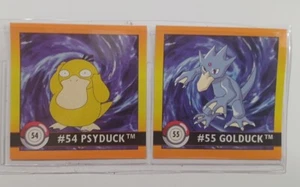 PSYDUCK #54 GOLDUCK #55 Pokemon 1999 Artbox Series 1 Sticker Set FREE SHIPPING - Picture 1 of 3