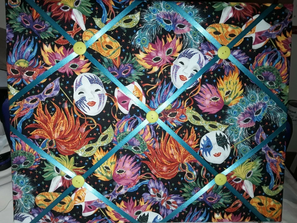 Masquerade Themed Memory Board with Hooks - Image 1 of 1