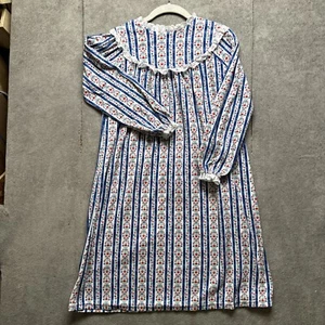 Land Of Salzburg Nightgown Cotton Flannel Girls 7/8 Lace Modest Prairie Cottage - Picture 1 of 7