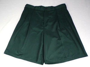 Vintage Alexander Julian Colours Golf Shorts Mens 34 Poly Green Bermuda Pleated - Picture 1 of 6