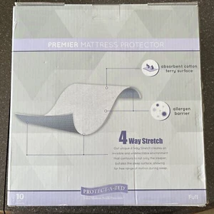 Lux Living Bed Mattress Protector Terry Protect A Bed Waterproof Allergen Full - Picture 1 of 4