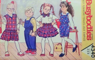 Easy Butterick Pattern 4340 Child's Jumper, Jumpsuit (Overalls)+ Size 2, 3, 4 UC - Image 1 of 4