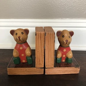 Tiger Cub Bookends Folk Art Looks Like Daniel Tiger! - Picture 1 of 8