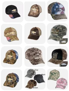 CHEVROLET Bowtie Camo Base Ball CAP HAT Many Camouflage Options To Pick From - Picture 1 of 17
