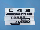Black "C43 Amg Turbo" Letters Trunk Embl Badge Sticker For Mercedes Benz #3