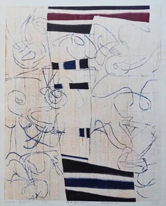 Hideo Hagiwara "Máscara No.11" 1968 impresión en madera autógrafo H 33,1 x W 24,9 pulgadas - Imagen 1 de 7