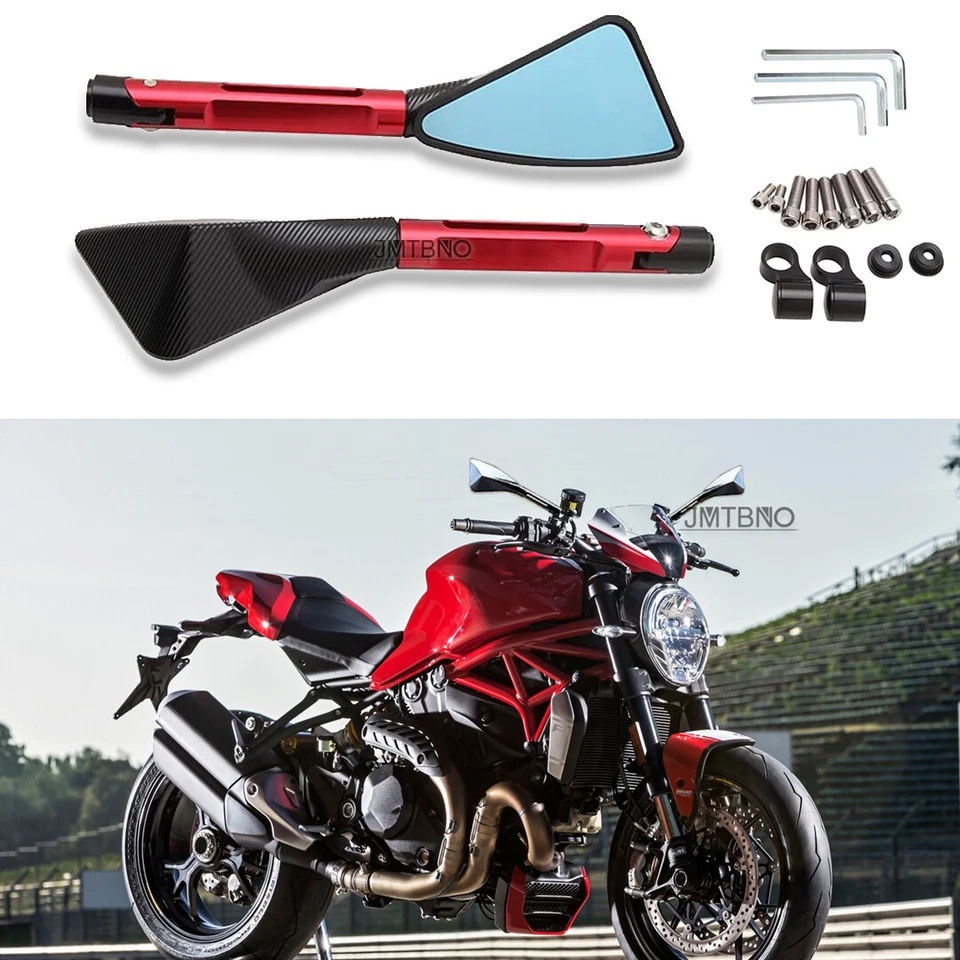 For Ducati Monster 696 797 800 900 1000 8mm 10mm Motorcycle CNC Rear View Mirror - Image 1 of 4