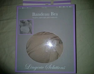 Lingerie Solution Bandeau Strapless Wire Free Lightweight Comfortable Bra New - Picture 1 of 11