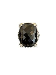 Judith Ripka Black Onyx Monaco Sterling Silver Ring Sz 5 - Picture 1 of 4