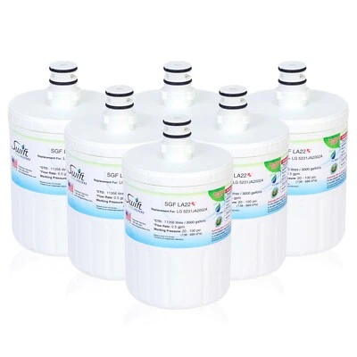 SGF-LA22 Rx Fits for LG LT500P 5231JA2002A 46-9890 Refrigerator Filter (6 Pack) - Image 1 of 4