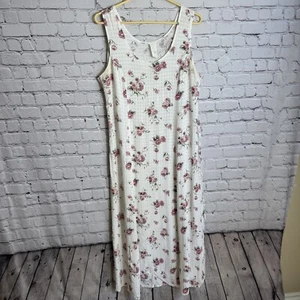VTG Ruth Clarage Gingham Floral Cottage Core Dress Garden Shabby Chic 1970s Sz M - Picture 1 of 10