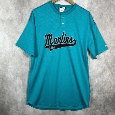 Винтажный Miami Marlins #28 Джерси мужской большой бирюзовый синий велосипед совершенно бейсбол MLB - Изображение 1 из 4
