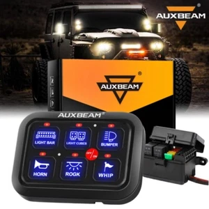Auxbeam On-Off 6 Gang LED Switch Panel Automatic Dimmable for Jeep Wrangler JK - Picture 1 of 12