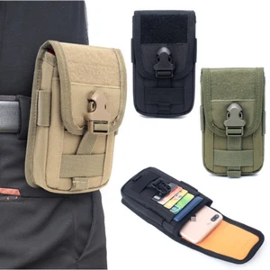 Tactical Molle Cell Phone Pouch Case Waist Belt Pack Utility ID Card Holder Bag - Picture 1 of 21