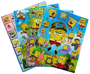 SPONGEBOB SQUAREPANTS STICKERS PARTY LOOT BAG FILLERS GAME PRIZES - PACK OF 4 - Picture 1 of 9