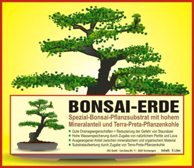 BONSAI-ERDE mit Eisendünger "FETRILON-13" ✅ 5 Liter + 1 Liter ZUSATZ-Granulat - Bild 1 von 3