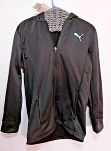 New Boys Black Size XL (18-20) Puma Jacket With Hood | Spell Out Hood - Picture 1 of 11