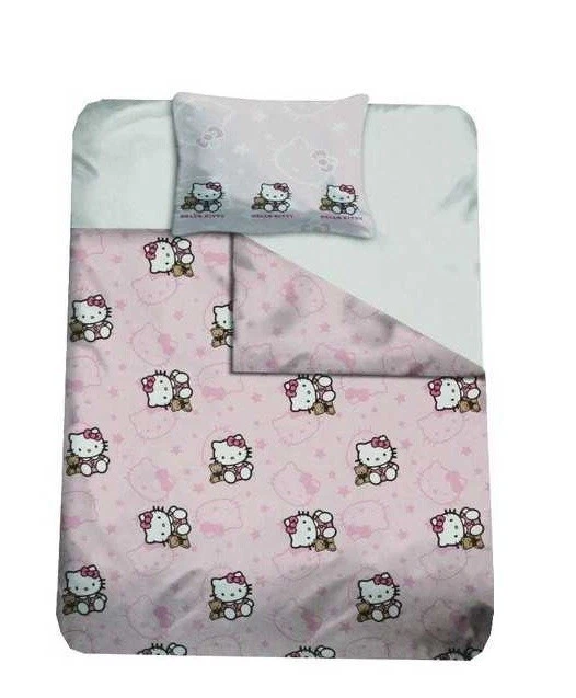 Hello Kitty UK Singolo (US Twin) Copripiumino 100% Cotone E Fodera Per Cuscino - Immagine 1 di 1