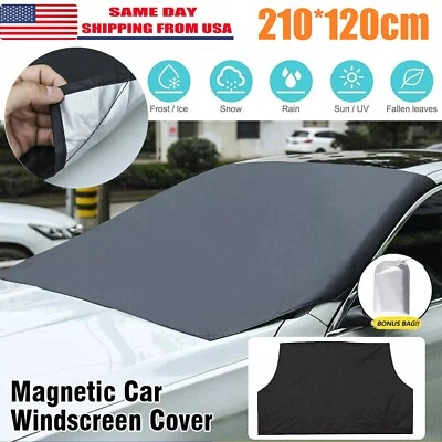 Magnetic Car Windshield Sun Cover Winter Ice Frost Guard Sun Sunshade Protector - Image 1 of 4
