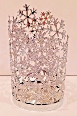 BATH & BODY WORKS GLITTERING SPARKLING SILVER SNOWFLAKES SOAP HOLDER SLEEVE NEW - Image 1 of 4