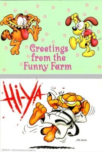 2~4X6 Postcards GARFIELD THE CAT HUMOR  Funny Farm Greetings & Hi Ya!  JIM DAVIS - Picture 1 of 5
