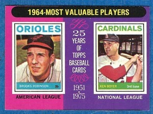 Topps 1964 MVP Brooks Robinson/Ken Boyer 1975 (en muy buen estado) - Imagen 1 de 1