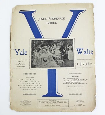 YALE WALTZ 1896 Sheet Music by C H R Miller Junior Promenade Echoes SCARCE - Image 1 of 4