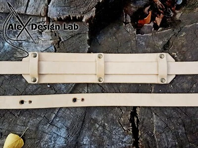 Correa de guitarra de cuero beige personalizada correa de guitarra acústica eléctrica ajustable Foto 1 de 4