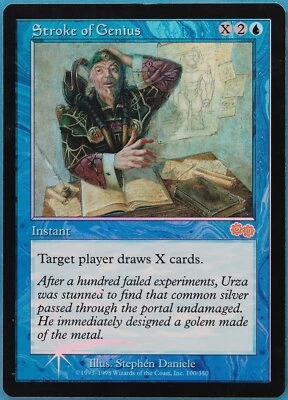 Stroke of Genius (Judge Promo) FOIL Urza's Saga HEAVILY PLD (393400) ABUGames - Image 1 of 2