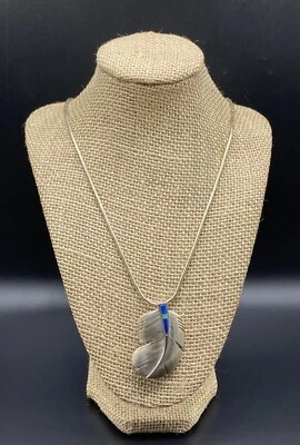 Collar Colgante Pluma CAROLYN POLLACK, M KIRK-Plata Esterlina SW Incrustación Foto 1 de 4