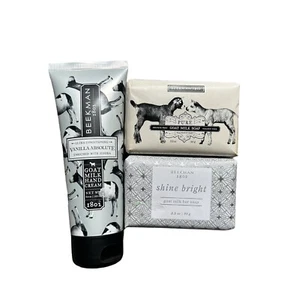 Menge 3 Beekman 1802 Vanille Absolute Handcreme Glanz Hell & Reine Bar Seife - Bild 1 von 1