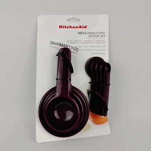 Kitchenaid 4 Measuring Cups & 5 Spoons Eggplant Purple Plum KE475OHBRA - Picture 1 of 5