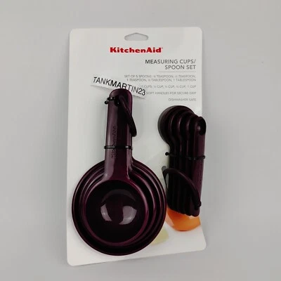 Kitchenaid 4 Measuring Cups & 5 Spoons Eggplant Purple Plum KE475OHBRA - Image 1 of 4