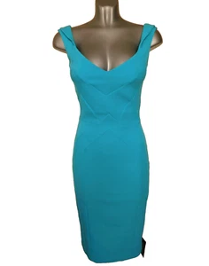 HYBRID Bodycon Galaxy Dress UK size 8, USA 4, in turquoise blue NWT - Picture 1 of 7