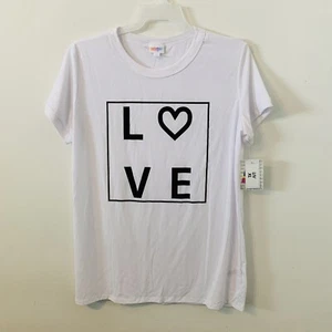 Lularoe Tee Shirt Top Size XL LOVE Print Short Sleeves Spandex Blend Casual NWT - Picture 1 of 6