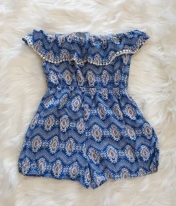 Vintage Y2K Rue 21 Romper Blue and White Women's Size XS - Picture 1 of 11