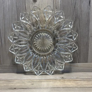 Vintage Federal Sunflower Clear Crystal Platter 11.5" - Glass Plate - Picture 1 of 4